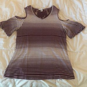 Christopher & Banks open shoulder blouse